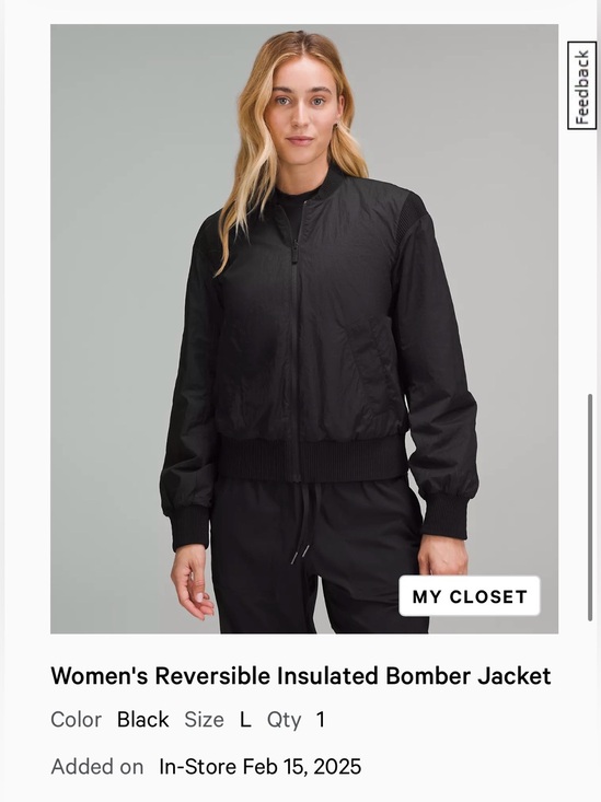 lululemon athletica Jackets & Blazers - Lululemon Reversible Bomber Jacket - Insulated